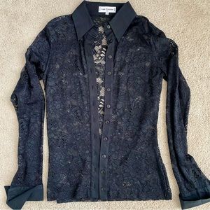 Anne Fontaine black lace top - size 1